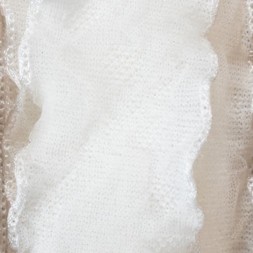 Ruban d'organza blanc à volants, ruban décoratif, 25 mm de large, 10 m de long | Floristik24.fr