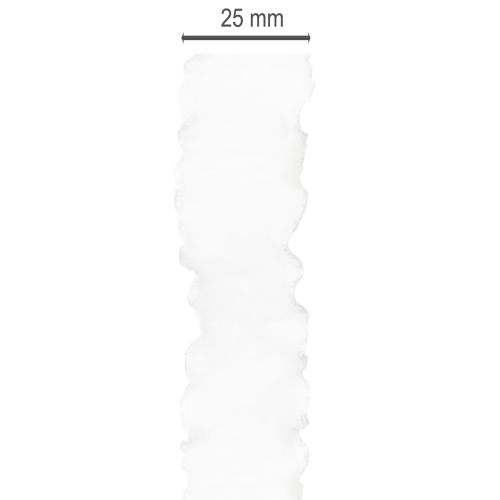 Ruban d'organza blanc à volants, ruban décoratif, 25 mm de large, 10 m de long | Floristik24.fr