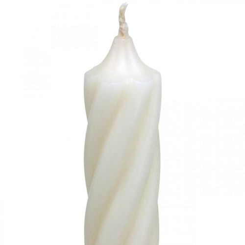 Article Bougies rustiques couleur unie blanc 350/28mm 4pcs