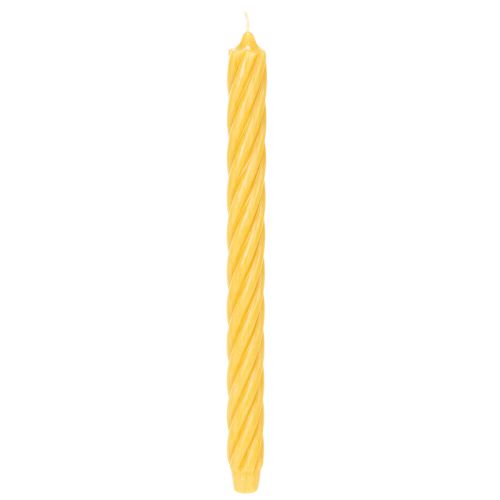 Chandelles torsadées en cire jaune 350x28 mm - Lot de 4 acheter | Floristik24.fr