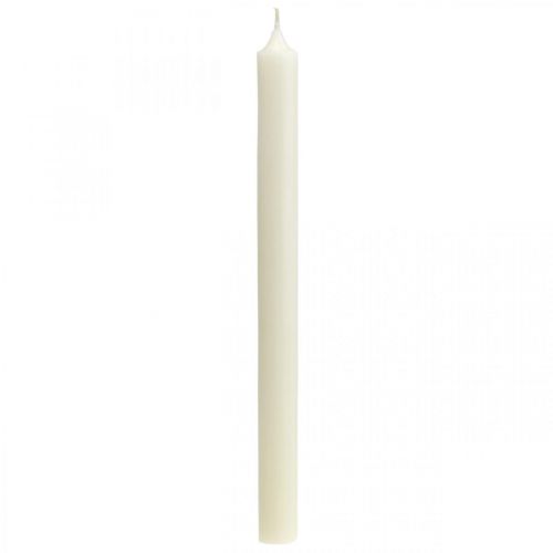 Article Bougies rustiques bougies bâton hautes couleur unie blanc 350/28mm 4 pièces