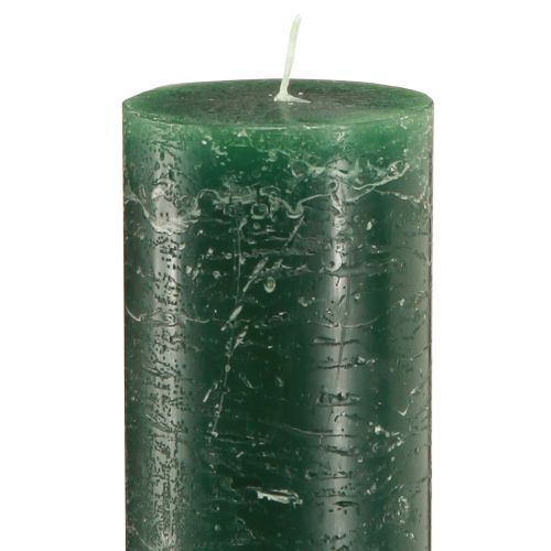 Article Bougie bâton rustique verte pour éclairage d&#39;ambiance et décoration de vacances, longueur 300 mm, largeur 50 mm, 4 pièces