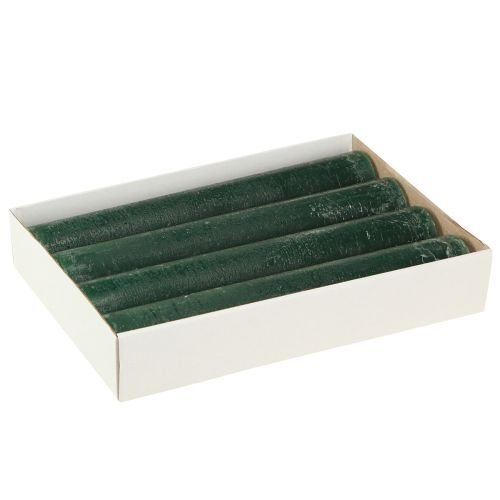 Article Bougie bâton rustique verte pour éclairage d&#39;ambiance et décoration de vacances, longueur 300 mm, largeur 50 mm, 4 pièces