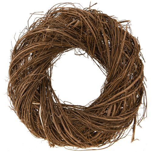 Couronne rustique en orme naturel, couronne décorative en branches Ø30cm