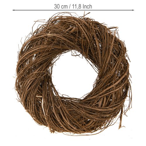 Article Couronne rustique en orme naturel, couronne décorative en branches Ø30cm