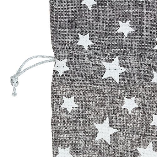 Floristik24 Sac d&#39;Étoiles Ø23cm H35cm Gris