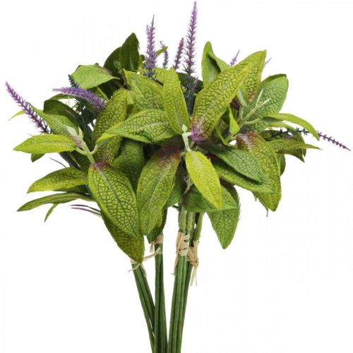 Bouquet de sauge artificielle, fleurs en soie, branches de sauge violette artificielle L26cm 4pcs