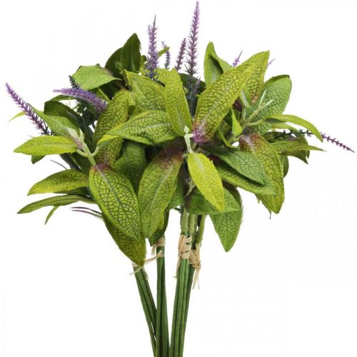 Floristik24 Bouquet de sauge artificielle, fleurs en soie, branches de sauge violette artificielle L26cm 4pcs