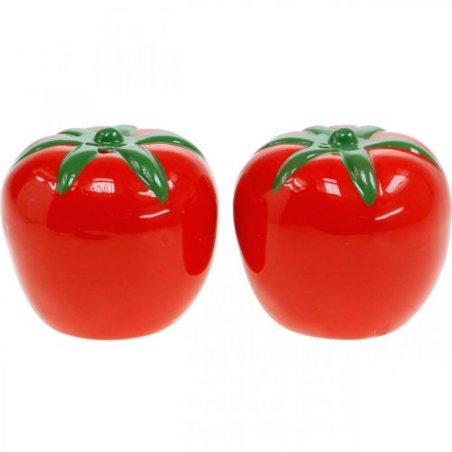 Poivrière et salière, décoration de table, set shaker aspect tomate, décoration céramique Ø6cm