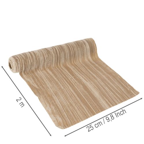 Tissu décoratif en velours froissé beige 25 cm x 2 m | Floristik24.fr