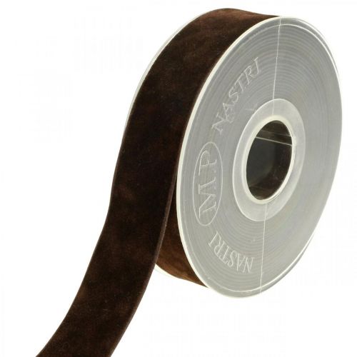Article Ruban décoratif marron, ruban velours double face, ruban décoratif L25mm L7m
