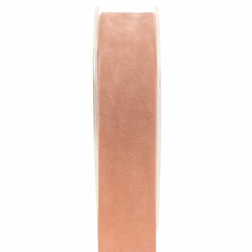 Ruban velours saumon 25mm 7m