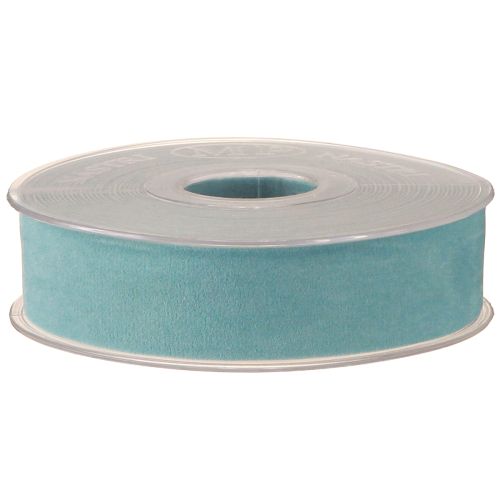 Article Ruban de velours bleu clair pour bijoux, 25 mm, 7 m