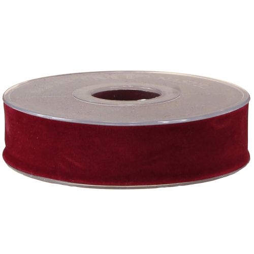 Article Ruban de velours rouge bordeaux, ruban décoratif rouge 25 mm, 7 m
