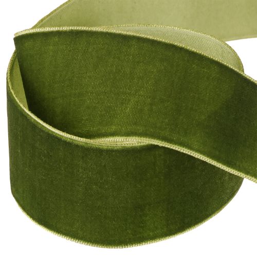 Article Ruban de velours ruban décoratif ruban de tissu velours vert foncé 40mm 8m