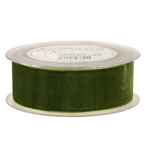 Article Ruban de velours ruban décoratif ruban de tissu velours vert foncé 40mm 8m