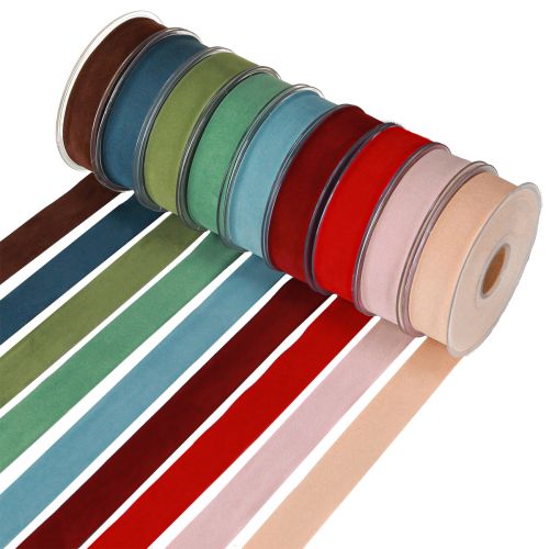 Ruban cadeau en velours 25 mm 7 m Couleurs variées