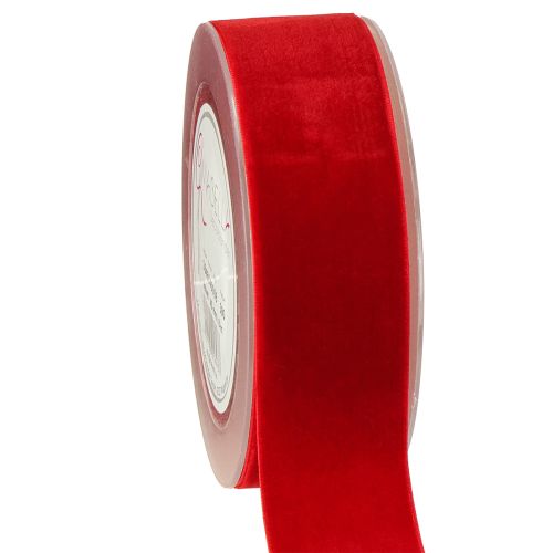Floristik24 Ruban de velours ruban cadeau ruban décoratif velours rouge 40mm 8m
