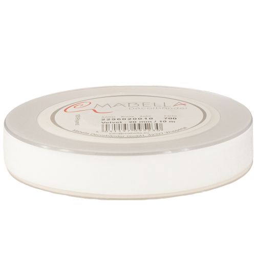 Article Ruban de velours, ruban cadeau, ruban décoratif, velours blanc, 20 mm de large, 10 m de long