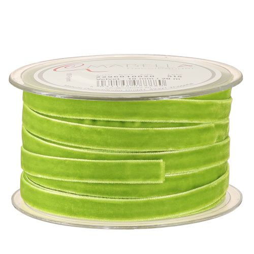 Article Ruban de velours vert clair, ruban décoratif en velours vert 10 mm, 20 m