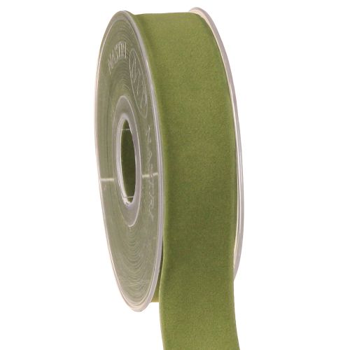 Ruban de velours vert mousse 25 mm 7 m
