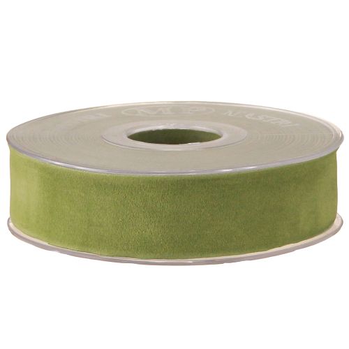 Article Ruban de velours vert mousse 25 mm 7 m