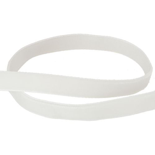 Article Ruban de velours blanc, ruban décoratif, ruban cadeau blanc 10 mm, 20 m