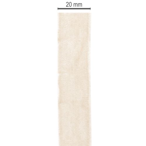 Ruban en velours beige 20 mm x 10 m pour emballage et décoration | Floristik24.fr