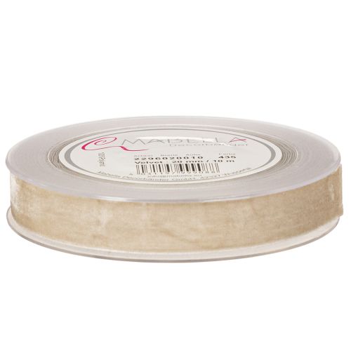 Ruban en velours beige 20 mm x 10 m pour emballage et décoration | Floristik24.fr