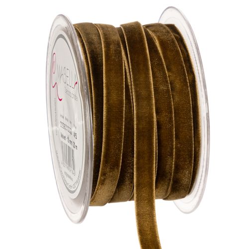 Ruban décoratif en velours, étroit, 10 mm de large, 20 m de long, en rouleau