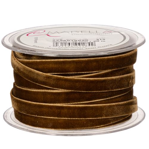 Ruban décoratif en velours, étroit, 10 mm de large, 20 m de long, en rouleau | Floristik24.fr