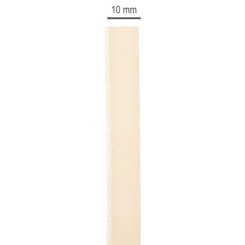 Satiné ruban en polyamide crème 10mm 20m pour décoration et bricolage | Floristik24.fr