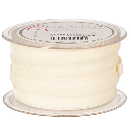 Satiné ruban en polyamide crème 10mm 20m pour décoration et bricolage | Floristik24.fr