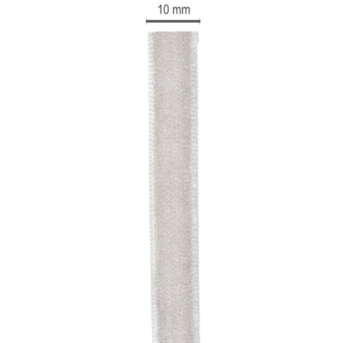 Ruban en velours gris 10 mm x 20 m pour décoration intérieure et loisirs créatifs | Floristik24.fr