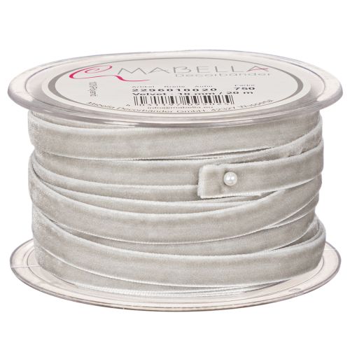 Ruban en velours gris 10 mm x 20 m pour décoration intérieure et loisirs créatifs | Floristik24.fr