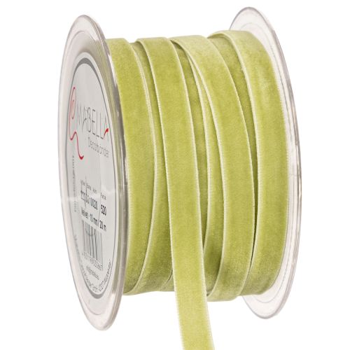 Ruban en velours 10 mm x 20 m pour décorations et projets créatifs, vert sauge