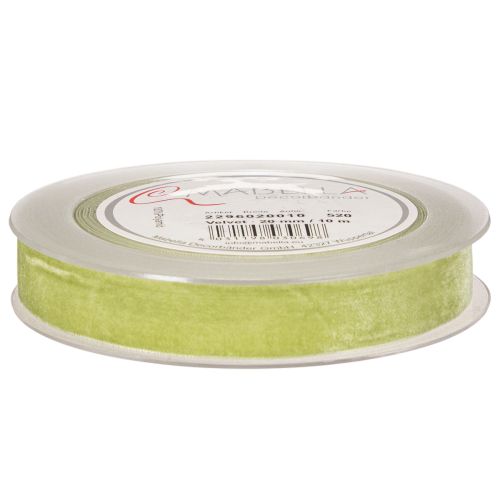 Ruban en velours vert sauge 20 mm x 10 m pour emballage cadeau | Floristik24.fr