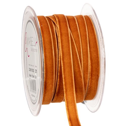 Ruban en velours à décorer, orange terracotta, 10mm x 20m