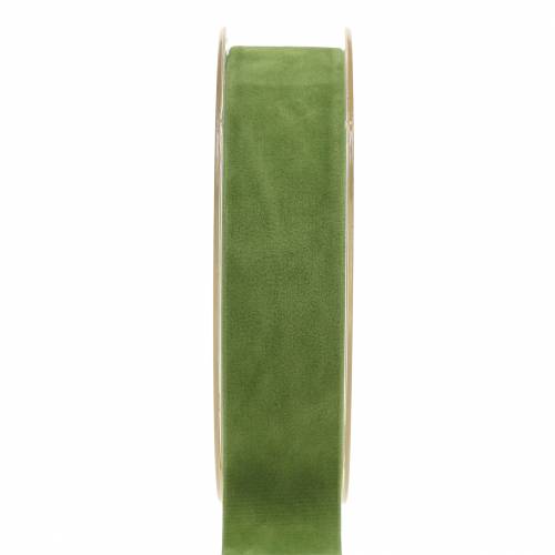 Floristik24 Ruban velours vert 25mm 7m