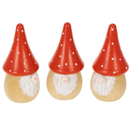 Figurines Mini Lutin en Bois 10 cm Rouge et Blanc Lot de 6 acheter | Floristik24.fr