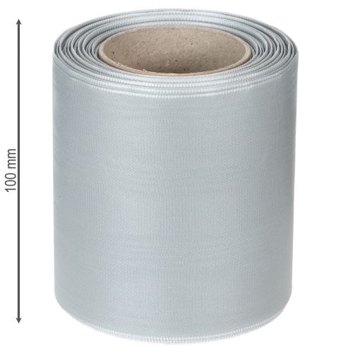 Article Ruban satiné argenté pour couronnes, 100 mm de large, 25 m de long, pour couronnes funéraires, couronnes commémoratives et anniversaires, résistant aux intempéries et compostable