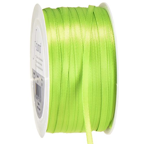 Ruban cadeau en satin vert clair double satin 3 mm 50 m