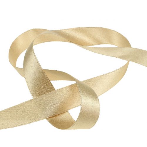Floristik24 Ruban de satin avec mica doré 25mm 20m