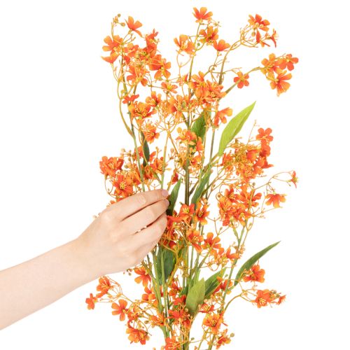 Kunstblume Branche d’Orchidée Orange 110 cm Lot de 3 pour Décoration Intérieure | Floristik24.fr