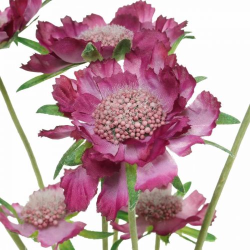 Article Scabious fleur artificielle rose fleur d&#39;été H64cm bouquet de 3pcs