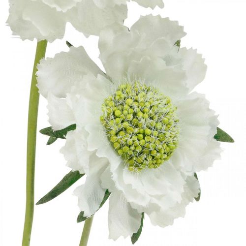 Article Fleur artificielle Scabiose fleur de jardin blanche H64cm bouquet de 3 pièces