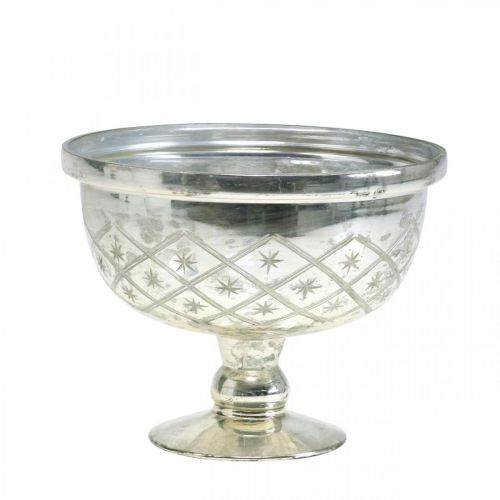 Floristik24 Coupe en verre avec pied décoration verre shabby chic champagne Ø17cm H13cm