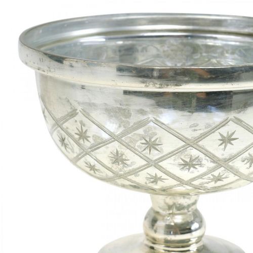 Article Coupe en verre avec pied décoration verre shabby chic champagne Ø17cm H13cm