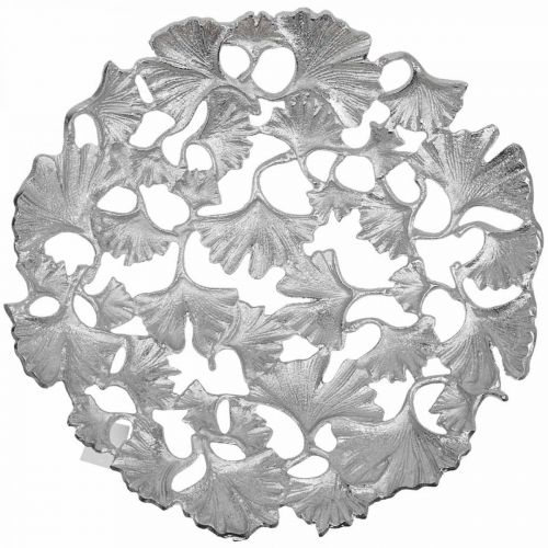 Article Bol décoratif argenté Gingko bol métal Ø43cm H11cm