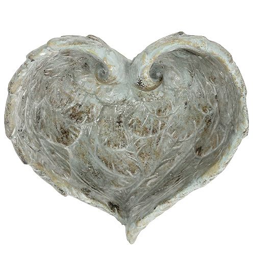 Floristik24 Bol forme coeur gris 20cm x 18cm H7.5cm 1p